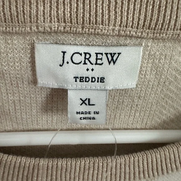 WOMEN’S J.CREW SIZE XL BEIGE & WHITE TEDDY SWEATER - Picture 3 of 5